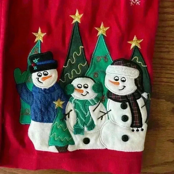 Vintage Embroidered Snowman Cardigan Ugly Christmas Sweater Petite Small Cottage - Picture 9 of 11